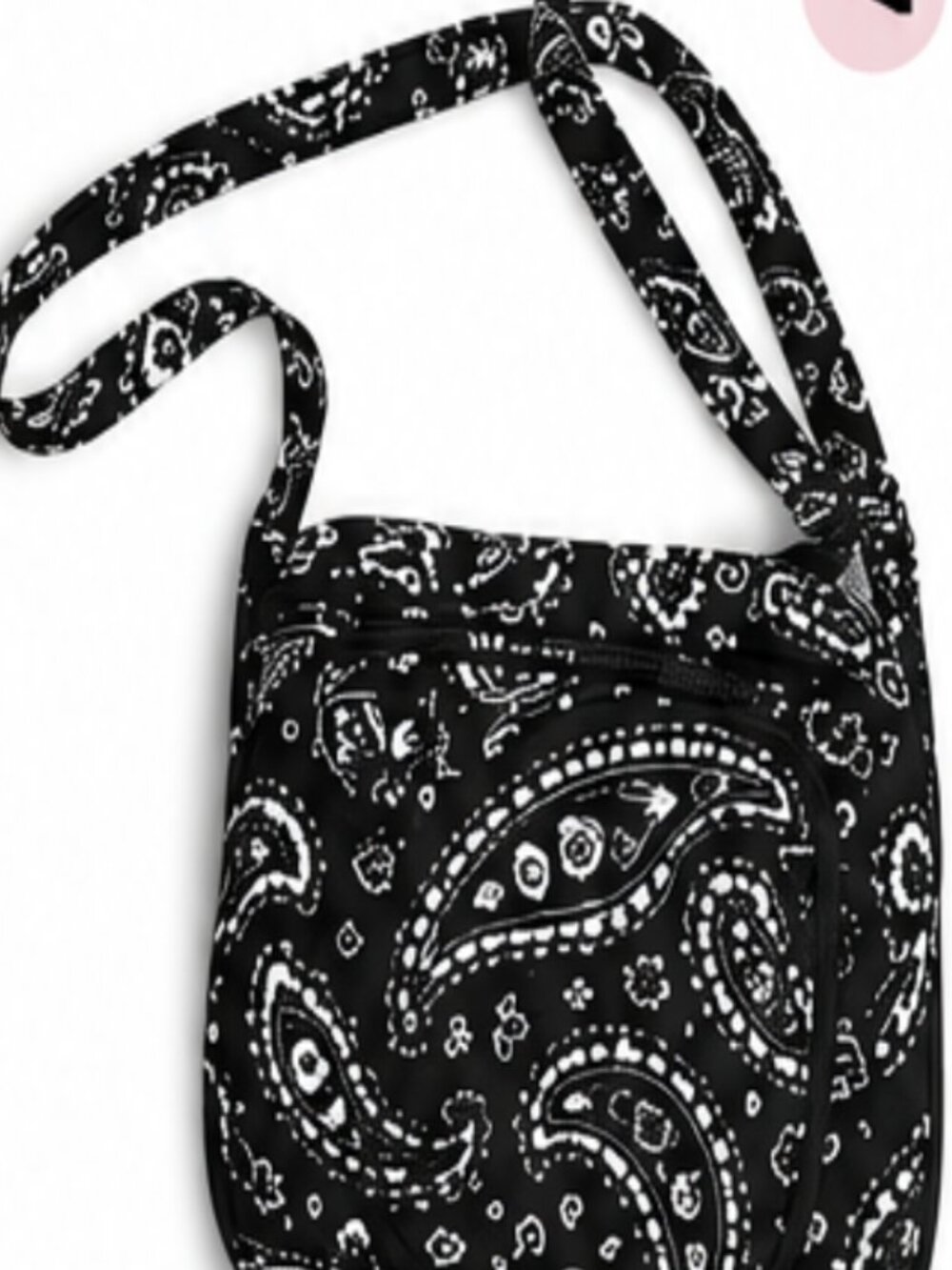 Vera Bradley Paisley Noir Crossbody Bag Black Gray Quilted Retired Pattern